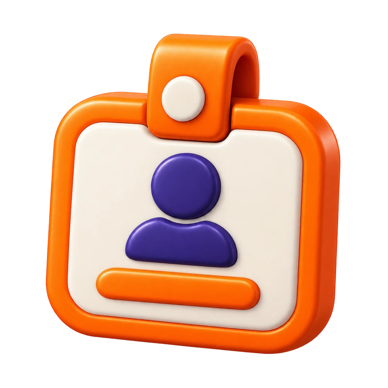 A staff ID badge